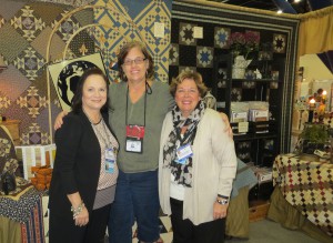 Paula Barnes, Betty and Mary Ellen at Red Crinoline Quilts booth.