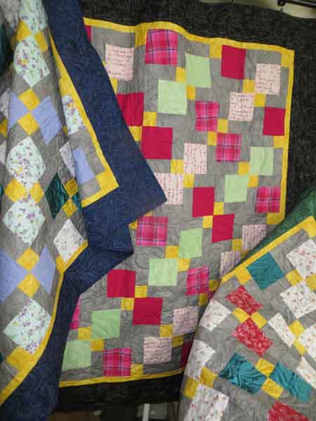 Set of 3 Memorial quilts from womens clothing