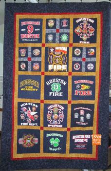 TShirt Quilt made from Firefighter tees