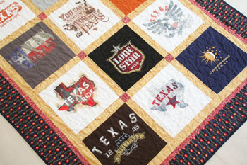 Quilt made from TEXAS Tshirts