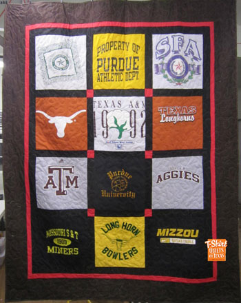 Univ of Texas College Fan T-Shirt Quilt