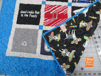 Quilt made from beloved pet tshirts